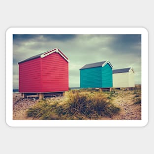 British Retro Beach Huts Sticker